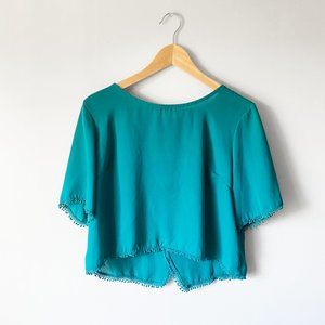Lush Turquoise Flowy Shirt